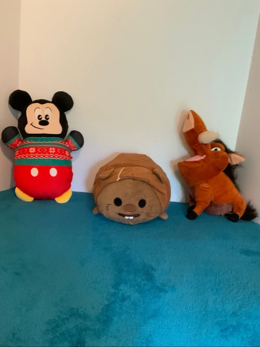 Set of 3 plushies ,Mickey,Wicket,and and Pumba